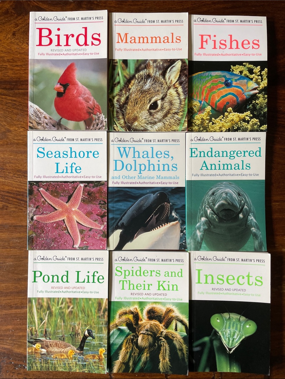 9 Golden Guide St. Martin’s Press Stack of Nature Guides Pocket Books